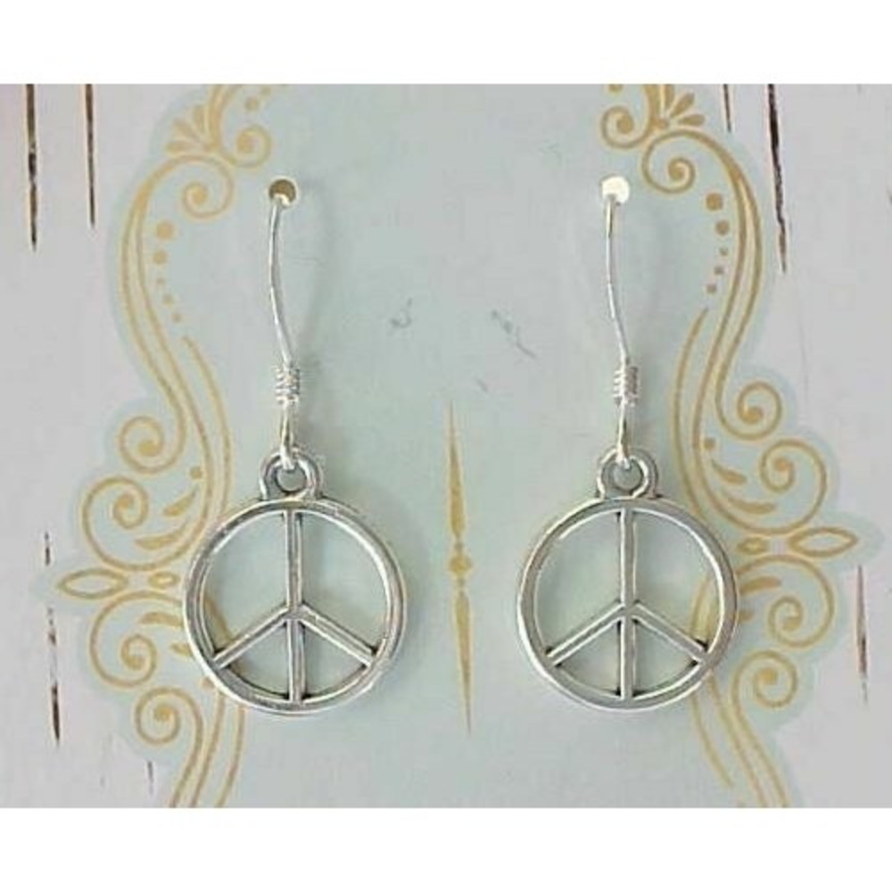 3 / $10 Silver Peace Sign Earrings Hippie Ban the Bomb Symbol Mothers Day Gifts